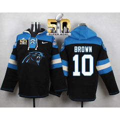 Panthers #10 Corey Brown Black Super Bowl 50 Player Pullover NFL Hoodie