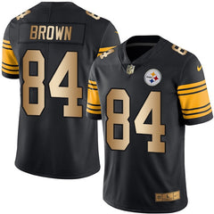 Steelers #84 Antonio Brown Black Men's Stitched NFL Limited Gold Rush Jersey