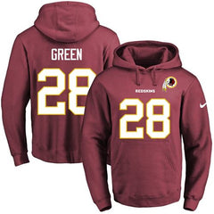 Redskins #28 Darrell Green Burgundy Red Name & Number Pullover NFL Hoodie
