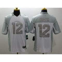 Cardinals #12 John Brown White Men's Stitched NFL Limited Platinum Jersey