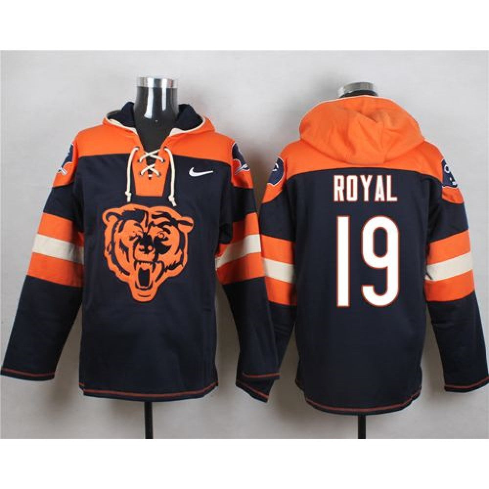 Bears #19 Eddie Royal Navy Blue Player Pullover NFL Hoodie