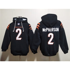 Men's Cincinnati Bengals #2 Evan McPherson Black Pullover Hoodie