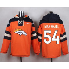 Denver Broncos #54 Brandon Marshall Orange Player Pullover NFL Hoodie