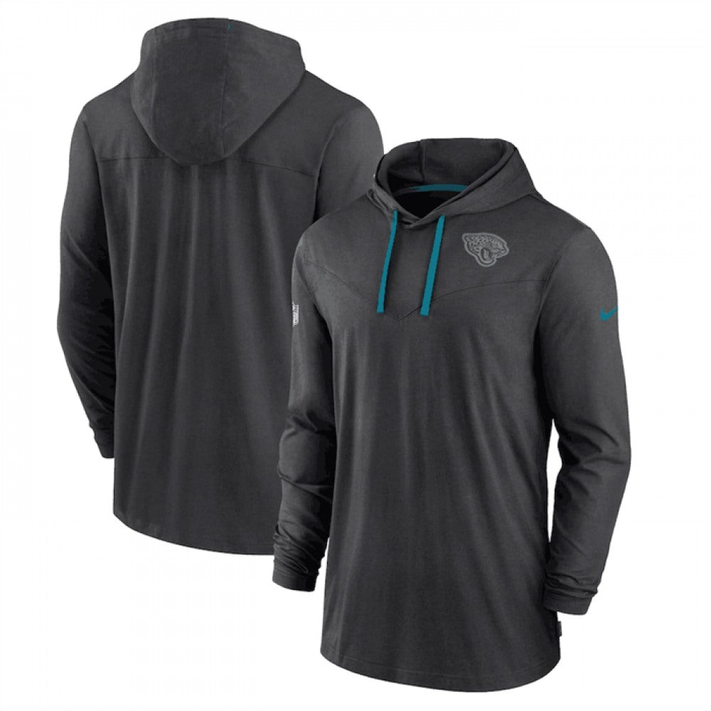 Men's Jacksonville Jaguars Black Sideline Pop Performance Pullover Long Sleeve Hoodie T-Shirt