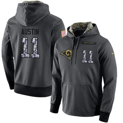 NFL Men's Los Angeles Rams #11 Tavon Austin Stitched Black Anthracite Salute to Service Player Performance Hoodie