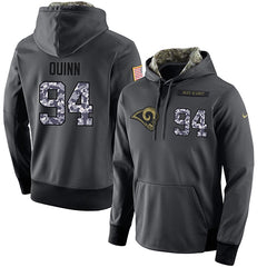 NFL Men's Los Angeles Rams #94 Robert Quinn Stitched Black Anthracite Salute to Service Player Performance Hoodie