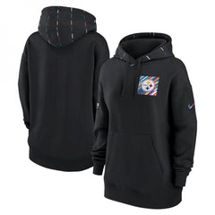 Women's Pittsburgh Steelers Black 2023 Crucial Catch Club Pullover Hoodie(Run Small)