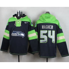 Seahawks #54 Bobby Wagner Steel Blue Player Pullover NFL Hoodie