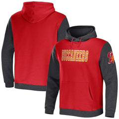 Men's Tampa Bay Buccaneers x Darius Rucker Collection Red/Charcoal Colorblock Pullover Hoodie