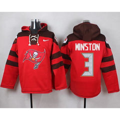 Buccaneers #3 Jameis Winston Red Player Pullover NFL Hoodie