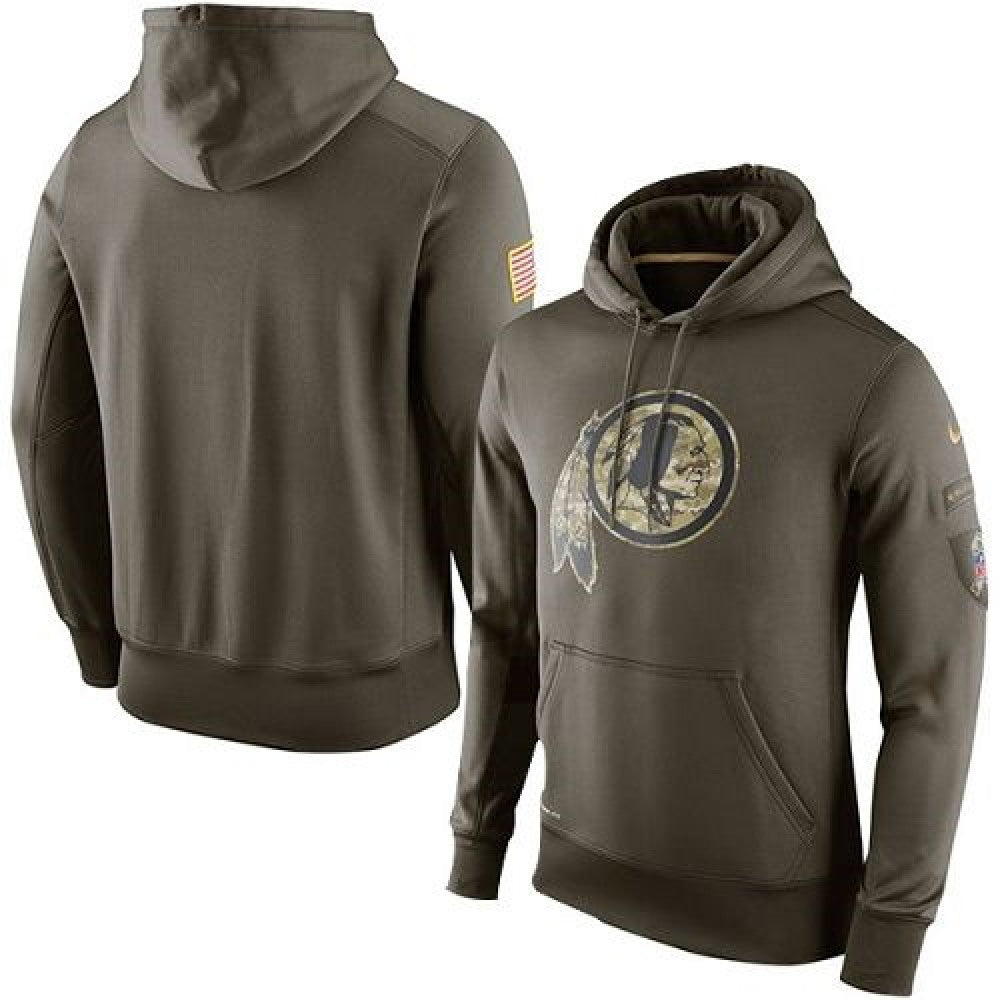 Men's Washington Redskins Olive Salute To Service KO Performance Hoodie
