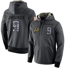 NFL Men's Washington Redskins #9 Sonny Jurgensen Stitched Black Anthracite Salute to Service Player Performance Hoodie