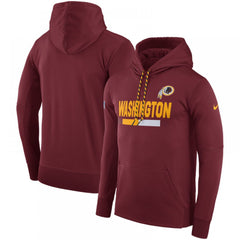 Men's Washington Redskins Burgundy Sideline Team Name Performance Pullover Hoodie