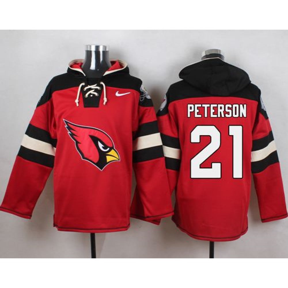 Cardinals #21 Patrick Peterson Red Player Pullover NFL Hoodie