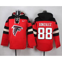 Falcons #88 Tony Gonzalez Red Player Pullover NFL Hoodie