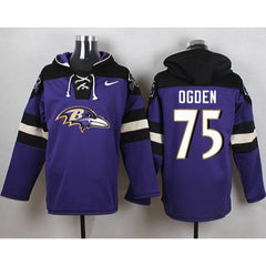 Ravens #75 Jonathan Ogden Purple Player Pullover NFL Hoodie