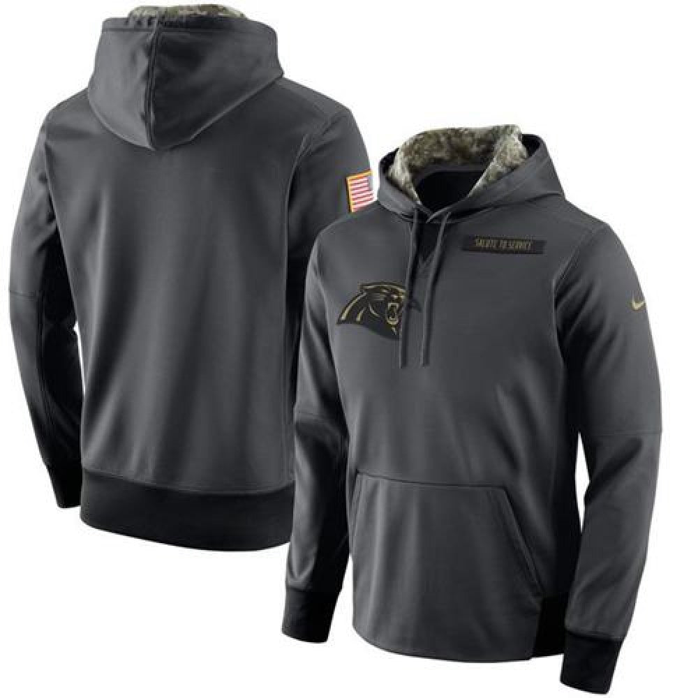 Men's Carolina Panthers Anthracite Salute to Service Player Performance Hoodie