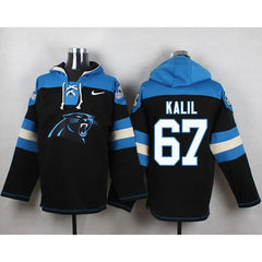 Panthers #67 Ryan Kalil Black Player Pullover NFL Hoodie