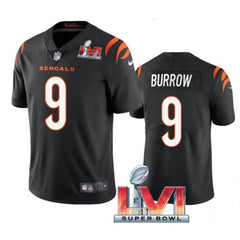 Toddlers Cincinnati Bengals #9 Joe Burrow 2022 Black Super Bowl LVI Vapor Limited Stitched Jersey