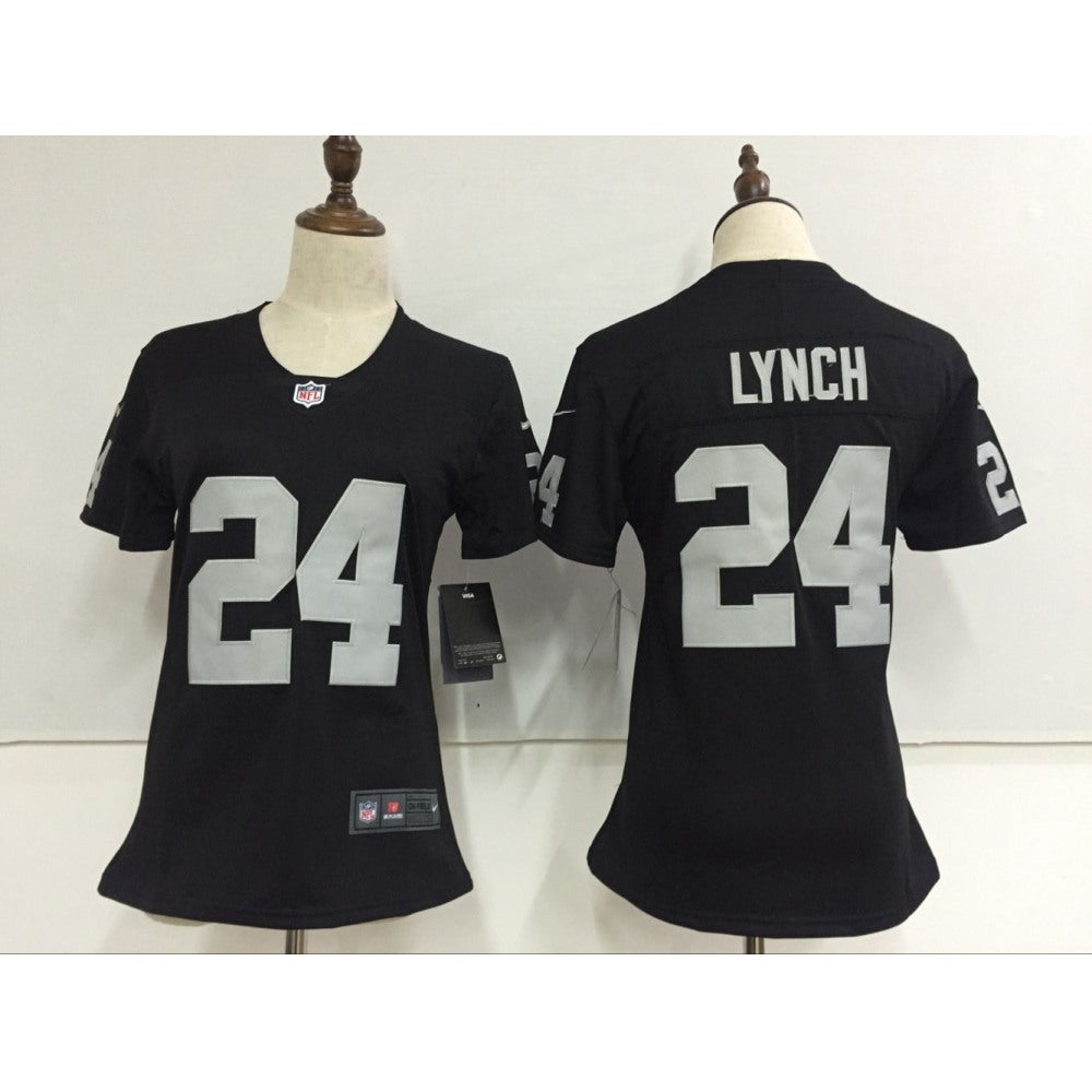 Women's Oakland Raiders #24 Marshawn Lynch Black Stitched NFL Vapor Untouchable Limited Jersey
