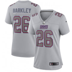 Women's New York Giants #26 Saquon Barkley Grey Atmosphere Fashion Stitched Jersey(Run Small)