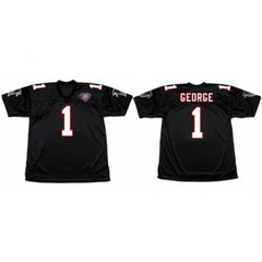 Men's Atlanta Falcons #1 Jeff George Black 1994 Home Throwback Stitched Football Jersey