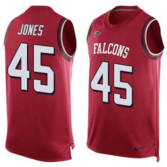 Falcons #45 Deion Jones Red Team Color Men's Stitched NFL Limited Tank Top Jersey