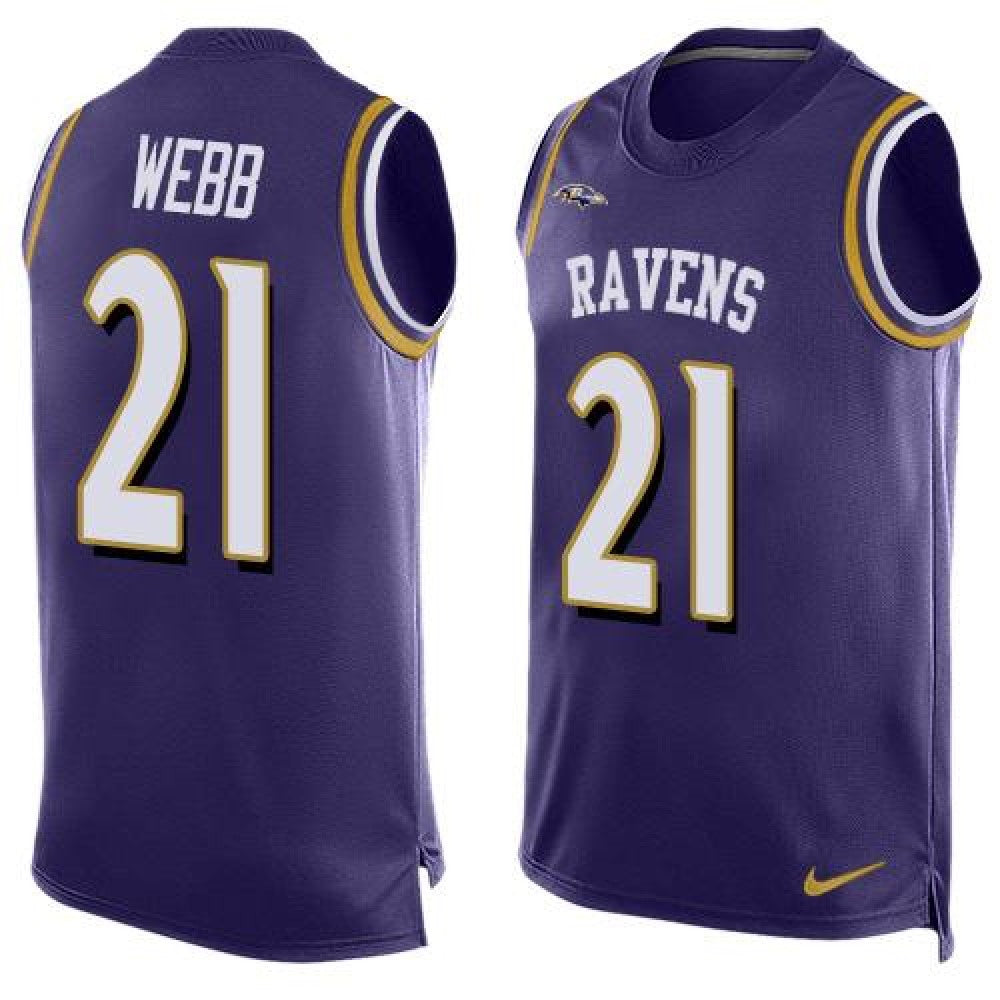 Ravens #21 Lardarius Webb Purple Team Color Men's Stitched NFL Limited Tank Top Jersey