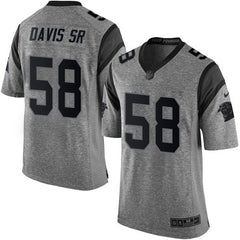 Panthers #58 Thomas Davis Sr Gray Men's Stitched NFL Limited Gridiron Gray Jersey