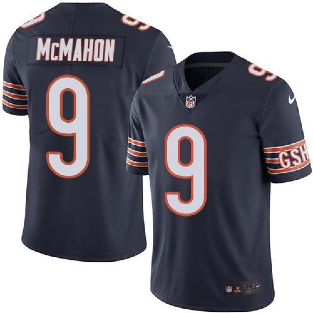 Bears #9 Jim McMahon Navy Blue Men's Stitched NFL Limited Rush Jersey