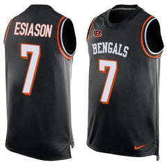 Bengals #7 Boomer Esiason Black Team Color Men's Stitched NFL Limited Tank Top Jersey