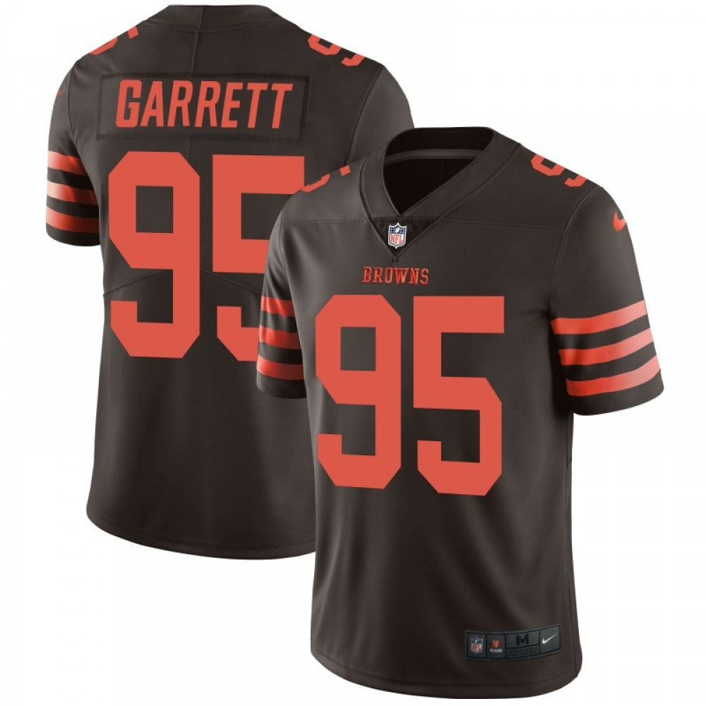 Men's Cleveland Browns #95 Myles Garrett Brown Color Rush Limited Stitched NFL Jersey