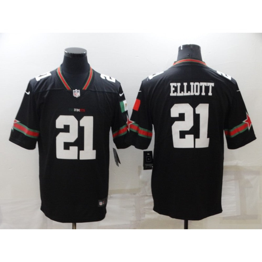 Men's Dallas Cowboys #21 Ezekiel Elliott Black Mexico Stitched Jersey