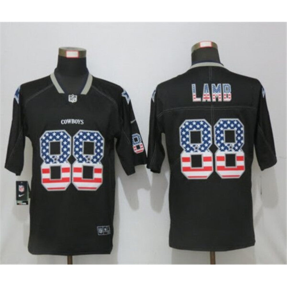 Men's Dallas Cowboys #88 CeeDee Lamb Black USA Flag Color Rush Limited Fashion Stitched Jersey