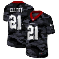 Men's Dallas Cowboys #21 Ezekiel Elliott 2020 Camo Limited Stitched Jersey