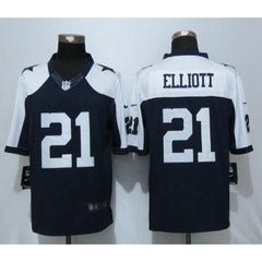 Cowboys #21 Ezekiel Elliott Navy Blue Thanksgiving Throwback Men's Stitched NFL Limited Jersey