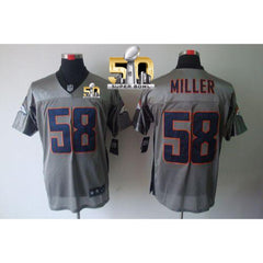 Broncos #58 Von Miller Grey Shadow Super Bowl 50 Men's Stitched NFL Elite Jersey