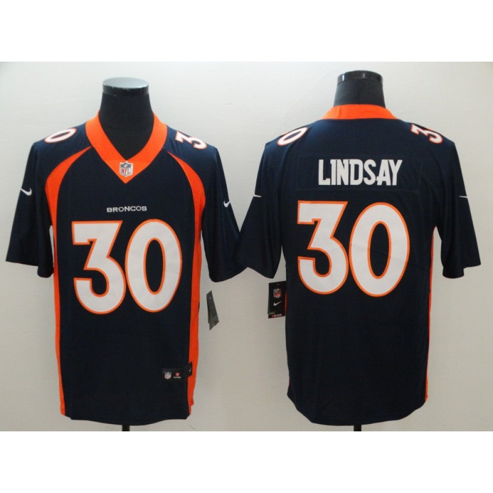 Men's Denver Broncos #30 Phillip Lindsay Navy Vapor Untouchable Limited NFL Stitched Jersey