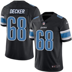 Lions #68 Taylor Decker Black Men's Stitched NFL Limited Rush Jersey