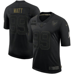 Men's Houston Texans #99 J.J. Watt 2020 Black Salute To Service Limited Stitched Jersey
