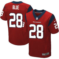 Texans #28 Alfred Blue Red Alternate Men's Stitched NFL Elite Jersey