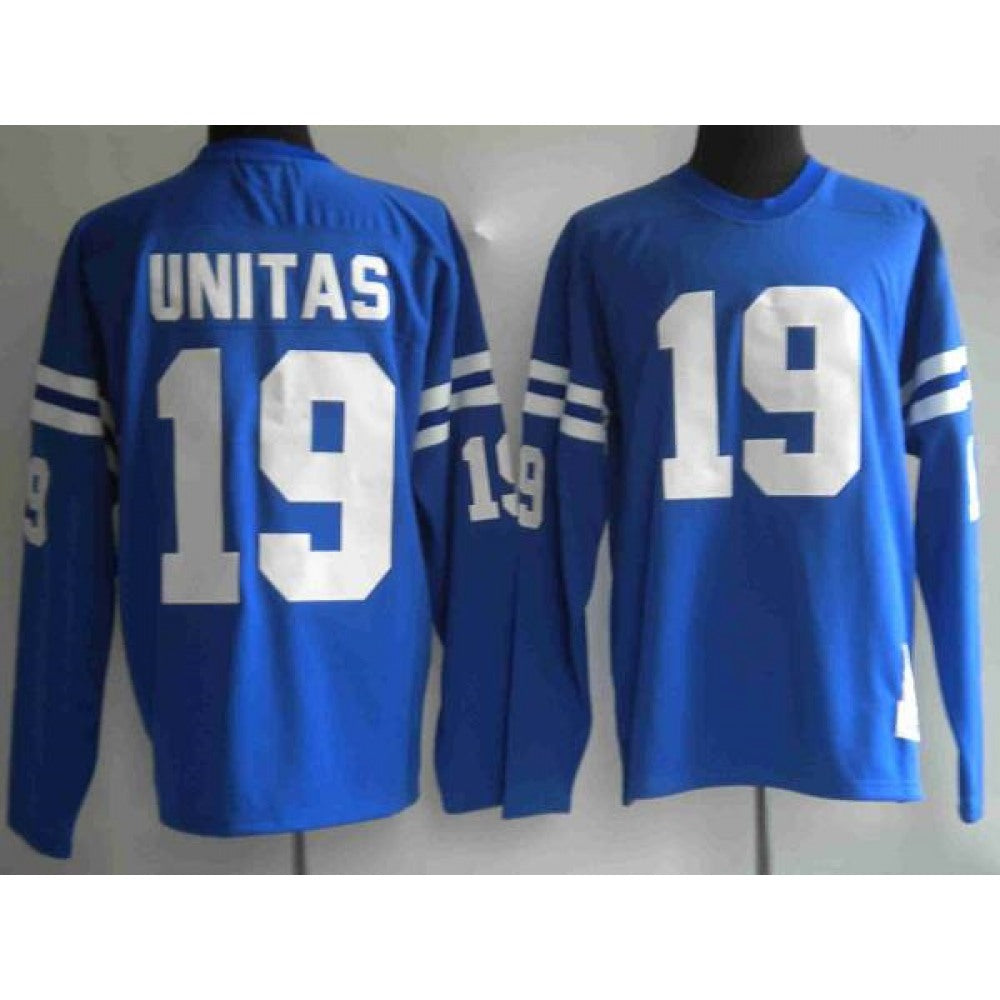 Mitchel & Ness Colts #19 Johnny Unitas Blue Stitched Throwback NFL Jersey