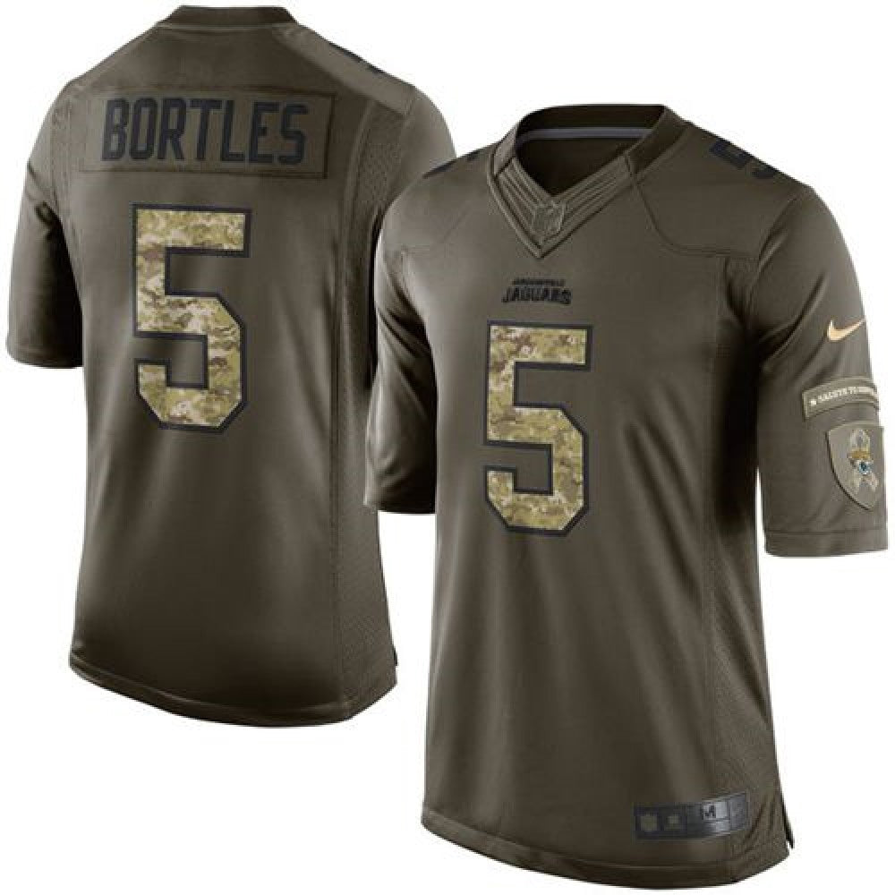 Jaguars #5 Blake Bortles Green Men's Stitched NFL Limited Salute to Service Jersey