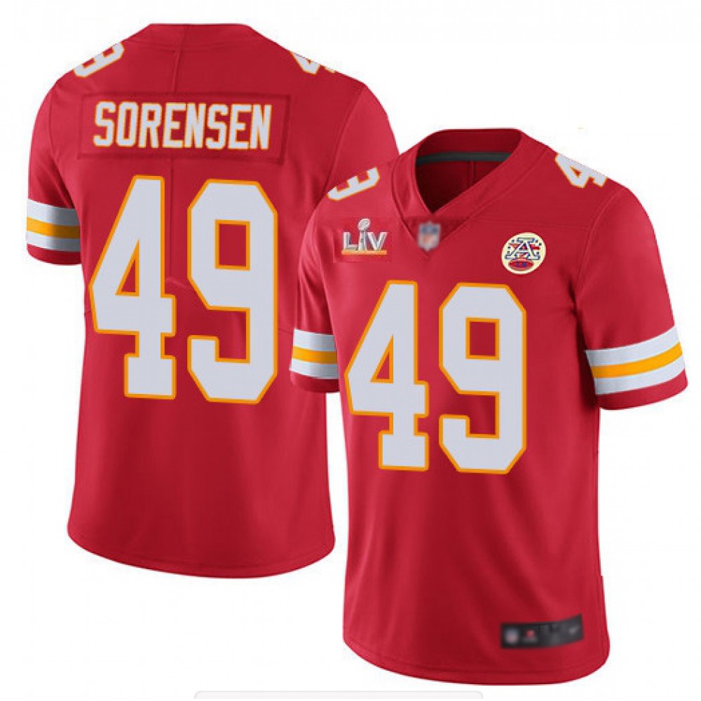 Men's Kansas City Chiefs #49 Daniel Sorensen Red 2021 Super Bowl LV Stitched NFL Jersey