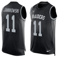 Raiders #11 Sebastian Janikowski Black Team Color Men's Stitched NFL Limited Tank Top Jersey