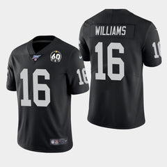Men's Oakland Raiders #16 Tyrell Williams Black 100th Season with 60 Patch Vapor Limited Stitched NFL Jersey