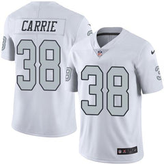 Raiders #38 T.J. Carrie White Men's Stitched NFL Limited Rush Jersey