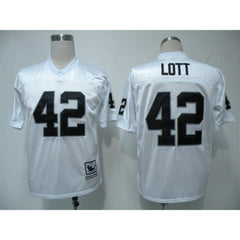 Mitchell & Ness Raiders #42 Lott White Stitched Throwback NFL Jersey