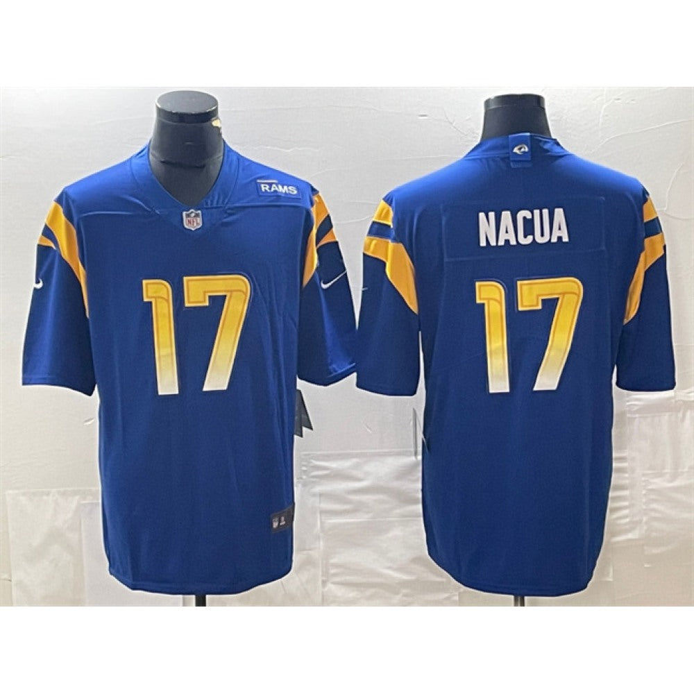 Men's Los Angeles Rams #17 Puka Nacua Blue Vapor Untouchable Limited Stitched Jersey