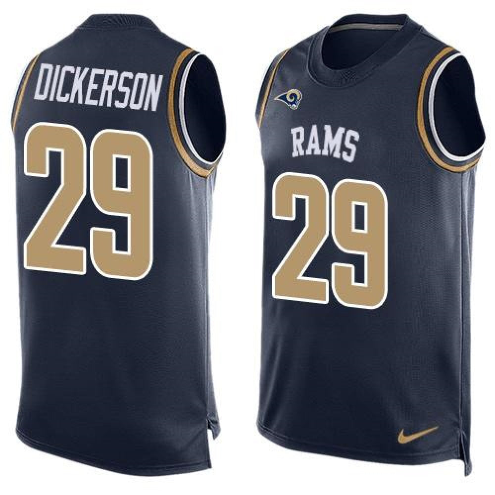 Rams #29 Eric Dickerson Navy Blue Team Color Men's Stitched NFL Limited Tank Top Jersey
